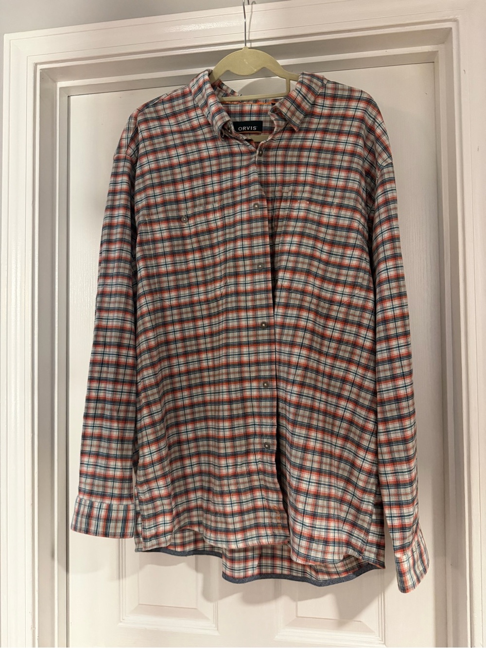 Orvis Plaid Button-Down Shirt in Red and Blue